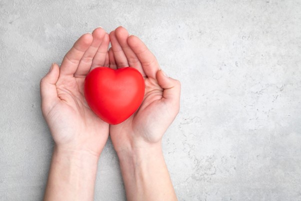 Hands holding a heart, representing the importance of health and health insurance